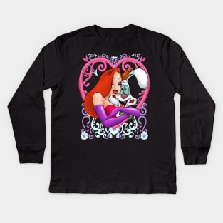 Rabbit Valentine Kids Long Sleeve T-Shirt